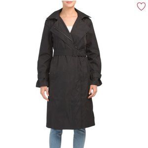 NWT Black Bernardo Maxi Trench Coat, size Small